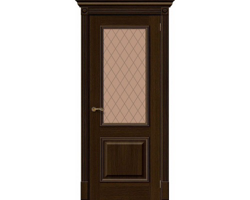 Межкомнатная дверь Вуд Классик-13, цвет: Golden Oak Размер полотна в мм: 200*60 Стекло: Bronze Сrystal
