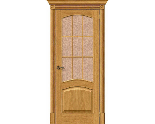 Межкомнатная дверь Вуд Классик-33, цвет: Natur Oak Размер полотна в мм: 200*60 Стекло: Bronze Gloria