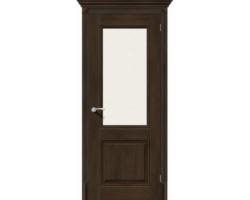 Межкомнатная дверь Классико-33, цвет: Dark Oak Размер полотна в мм: 200*60 Стекло: White Сrystal