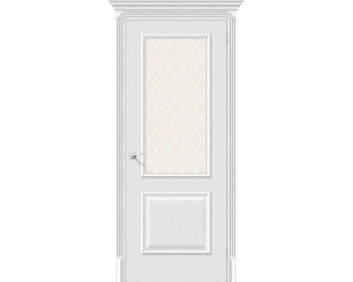 Межкомнатная дверь Классик-13, цвет: Virgin Размер полотна в мм: 200*70 Стекло: White Сrystal