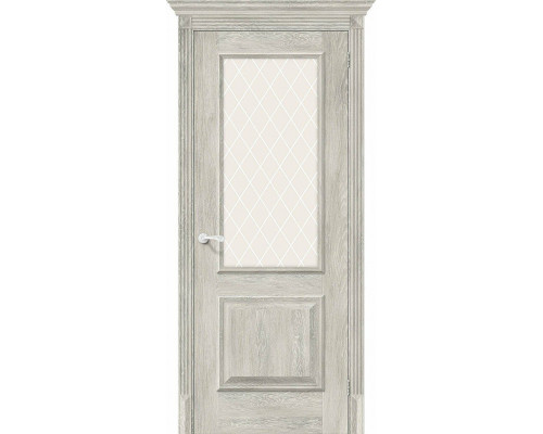 Межкомнатная дверь Классико-13, цвет: Chalet Provence Размер полотна в мм: 200*60 Стекло: White Сrystal