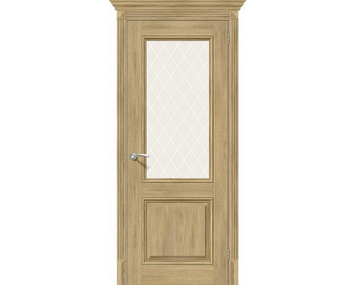 Межкомнатная дверь Классико-33, цвет: Organic Oak Размер полотна в мм: 200*60 Стекло: White Сrystal