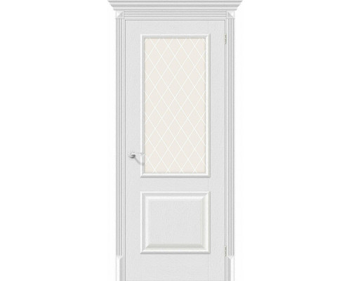 Межкомнатная дверь Классико-13, цвет: Virgin Размер полотна в мм: 200*60 Стекло: White Сrystal