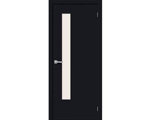 Межкомнатная дверь Браво-9, цвет: Total Black Размер полотна в мм: 200*40 Стекло: Magic Fog