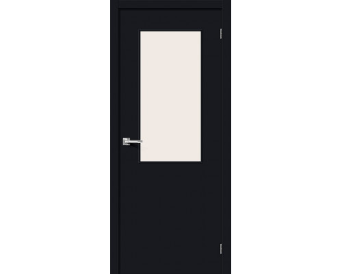 Межкомнатная дверь Браво-7, цвет: Total Black Размер полотна в мм: 200*40 Стекло: Magic Fog