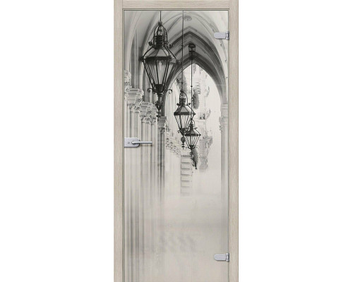 Межкомнатная дверь Аркада Люкс, цвет: Белое Сатинато Размер полотна в мм: 200*90 левое Стекло: Белое сатинато.