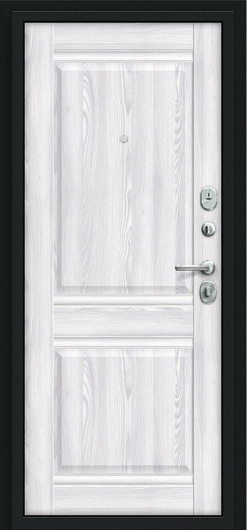 Входная дверь Некст Kale, цвет: Букле черное/Riviera Ice Размер полотна в мм: 205*86 левое