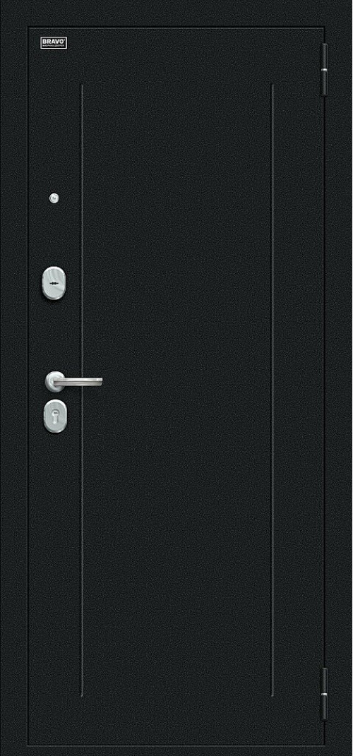 Входная дверь Флэш, цвет: Букле черное/Bianco Veralinga Размер полотна в мм: 205*86 левое