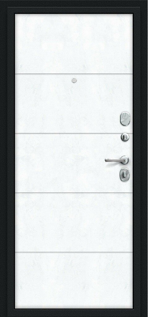 Входная дверь Граффити-1, цвет: Букле черное/Snow Art Размер полотна в мм: 205*86 левое