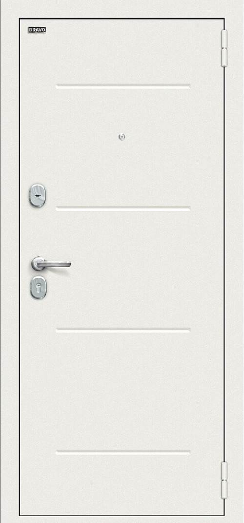 Входная дверь Аура Kale, цвет: Шагрень белая/Off-white Размер полотна в мм: 205*86 левое