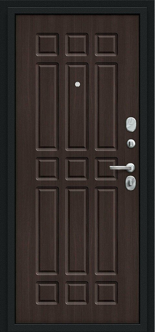 Входная дверь Мило, цвет: Букле черное/Wenge Veralinga Размер полотна в мм: 205*86 левое