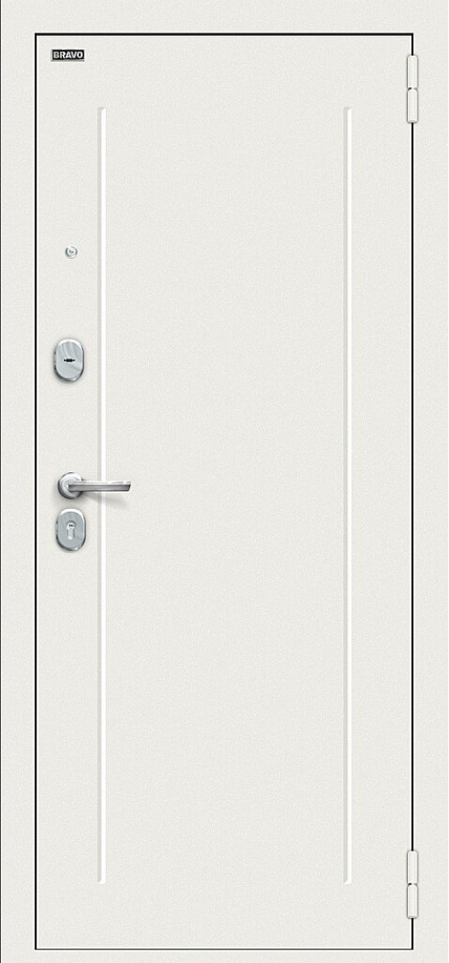 Входная дверь Флэш Kale, цвет: Шагрень белая/Off-white Размер полотна в мм: 205*96 правое