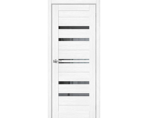 Межкомнатная дверь Браво-30, цвет: Snow Melinga Размер полотна в мм: 200*90 Стекло: Mirox Grey