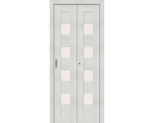 Складная дверь Браво-23, цвет: Bianco Veralinga Размер полотна в мм: 200*35 Стекло: Magic Fog