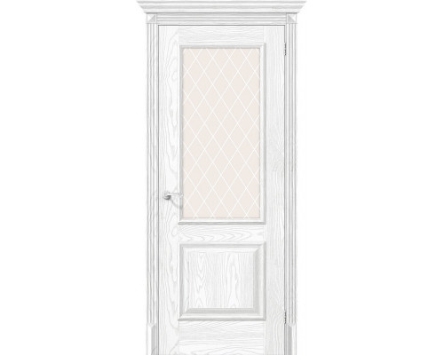 Межкомнатная дверь Классик-13, цвет: Silver Ash Размер полотна в мм: 200*70 Стекло: White Сrystal