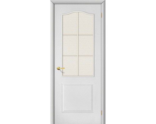 Межкомнатная дверь Палитра, цвет: Л-23 (Белый) Размер полотна в мм: 200*80 Стекло: Хрусталик