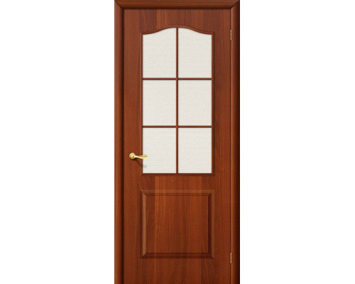 Межкомнатная дверь Палитра, цвет: Л-11 (ИталОрех) Размер полотна в мм: 200*60 Стекло: Хрусталик