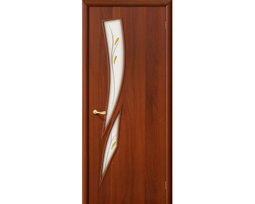 Межкомнатная дверь 8Ф, цвет: Л-11 (ИталОрех) Размер полотна в мм: 200*70 Стекло: Фьюзинг