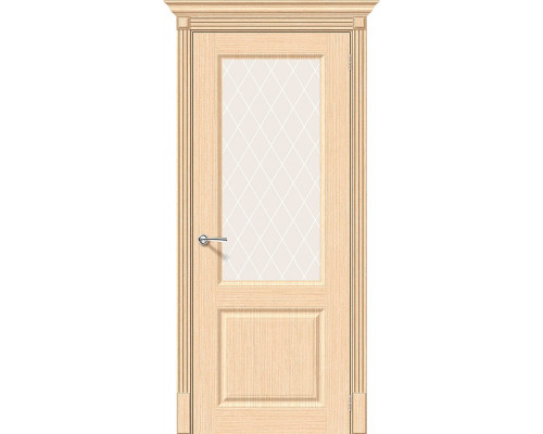 Межкомнатная дверь Статус-13, цвет: Ф-22 (БелДуб) Размер полотна в мм: 200*70 Стекло: White Сrystal
