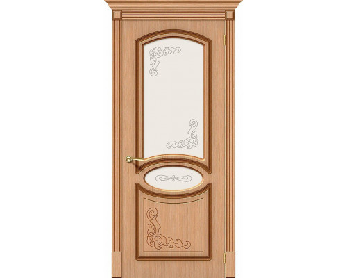 Межкомнатная дверь Азалия, цвет: Ф-01 (Дуб) Размер полотна в мм: 200*60 Стекло: Худ.