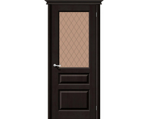 Межкомнатная дверь М5, цвет: Т-06 (Темный Лак) Размер полотна в мм: 200*70 Стекло: Кристалл
