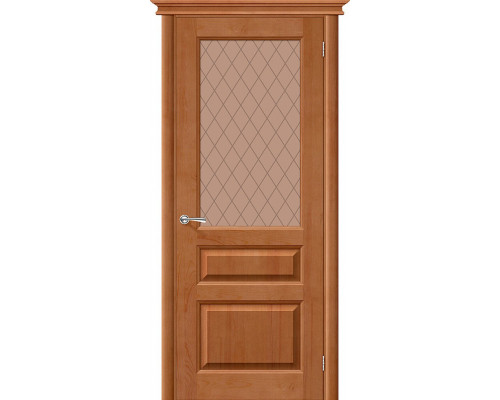 Межкомнатная дверь М5, цвет: Т-05 (Светлый Лак) Размер полотна в мм: 200*70 Стекло: Кристалл