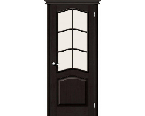 Межкомнатная дверь М7, цвет: Т-06 (Темный Лак) Размер полотна в мм: 200*60 Стекло: Сатинато