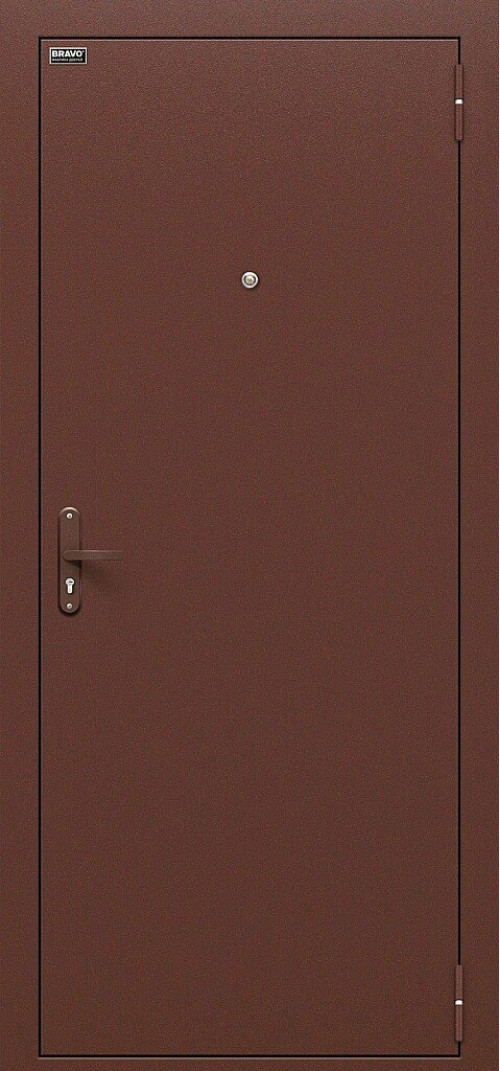 Входная дверь Optim Эконом, цвет: Антик Медь/Л-11 (ИталОрех) Размер полотна в мм: 206*86 левое