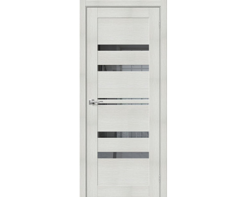 Межкомнатная дверь Порта-30, цвет: Bianco Veralinga Размер полотна в мм: 200*90 Стекло: Mirox Grey