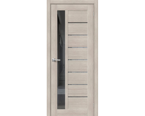 Межкомнатная дверь Порта-27, цвет: Cappuccino Veralinga Размер полотна в мм: 200*90 Стекло: Mirox Grey