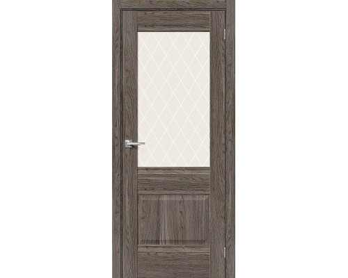Межкомнатная дверь Прима-3, цвет: Ash Wood Размер полотна в мм: 200*60 Стекло: White Сrystal