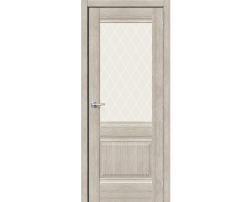 Межкомнатная дверь Прима-3, цвет: Cappuccino Размер полотна в мм: 200*70 Стекло: White Сrystal