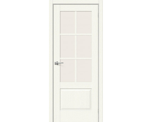 Межкомнатная дверь Прима-13.0.1, цвет: White Wood Размер полотна в мм: 200*60 Стекло: Magic Fog
