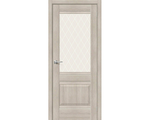 Межкомнатная дверь Прима-3, цвет: Cappuccino Veralinga Размер полотна в мм: 200*60 Стекло: White Сrystal