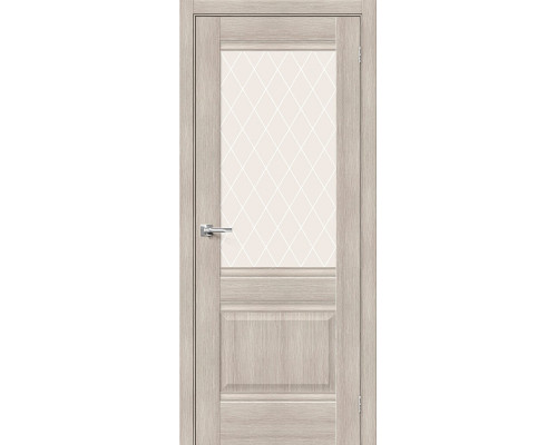 Межкомнатная дверь Прима-3, цвет: Cappuccino Melinga Размер полотна в мм: 200*90 Стекло: White Сrystal