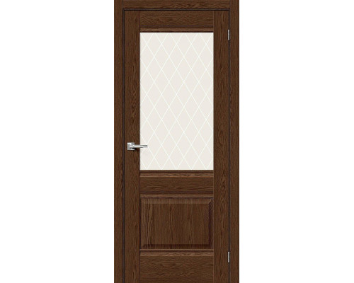 Межкомнатная дверь Прима-3, цвет: Brown Dreamline Размер полотна в мм: 200*60 Стекло: White Сrystal