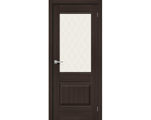 Межкомнатная дверь Прима-3, цвет: Wenge Veralinga Размер полотна в мм: 200*60 Стекло: White Сrystal