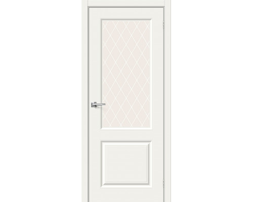 Межкомнатная дверь Скинни-13, цвет: Whitey Размер полотна в мм: 200*90 Стекло: White Сrystal