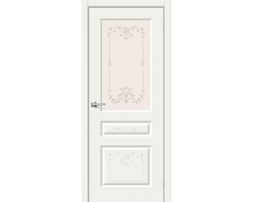 Межкомнатная дверь Скинни-15.1 Аrt, цвет: Whitey Размер полотна в мм: 200*80 Стекло: Худ.