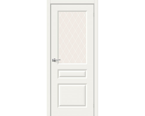 Межкомнатная дверь Скинни-15.1, цвет: Whitey Размер полотна в мм: 200*70 Стекло: White Сrystal