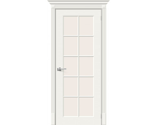 Межкомнатная дверь Скинни-11.1, цвет: Whitey Размер полотна в мм: 200*60 Стекло: Magic Fog