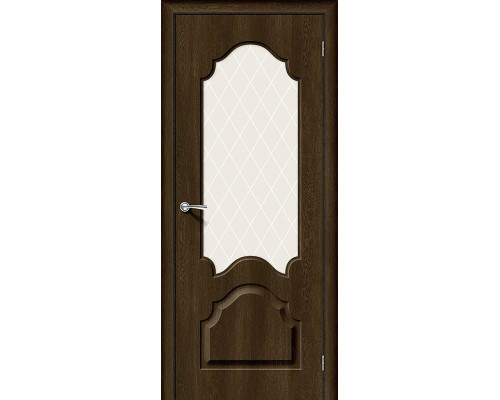 Межкомнатная дверь Скинни-33, цвет: Dark Barnwood Размер полотна в мм: 200*60 Стекло: White Сrystal