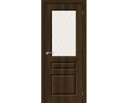 Межкомнатная дверь Скинни-15, цвет: Dark Barnwood Размер полотна в мм: 200*80 Стекло: White Сrystal