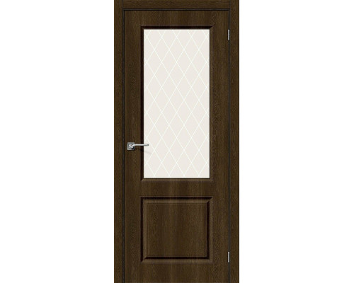 Межкомнатная дверь Скинни-13, цвет: Dark Barnwood Размер полотна в мм: 200*60 Стекло: White Сrystal