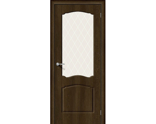 Межкомнатная дверь Альфа-2, цвет: Dark Barnwood Размер полотна в мм: 200*90 Стекло: White Сrystal