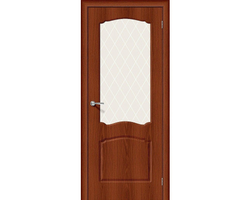 Межкомнатная дверь Альфа-2, цвет: Italiano Vero Размер полотна в мм: 200*70 Стекло: White Сrystal