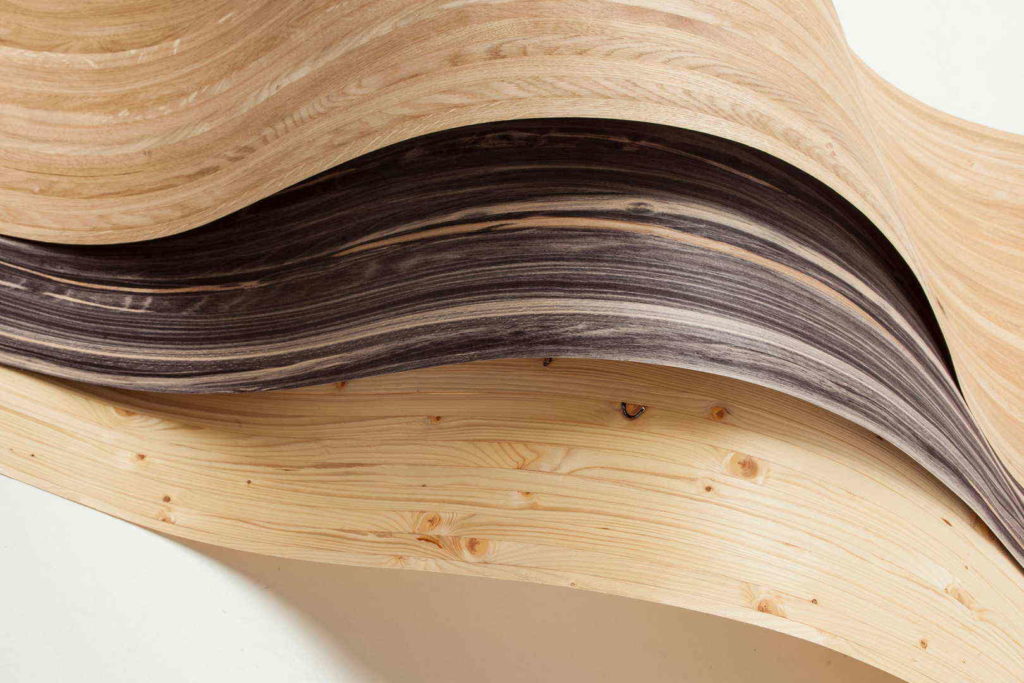 Интересное сочетание межкомнатной двери из шпона со стеклом