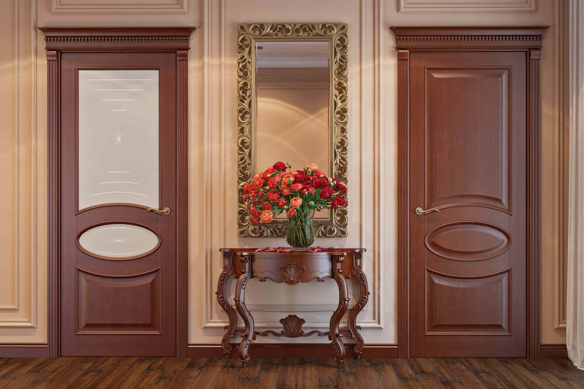 Дверные полотна с обилием рельефов часто устанавливаются в классических интерьерах Дверные полотна с обилием рельефов часто устанавливаются в классических интерьерах